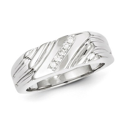 Men&#39;s Ring Sterling Silver Rhodium-plated Diamond QR5010, MPN: QR5010, 883957465470