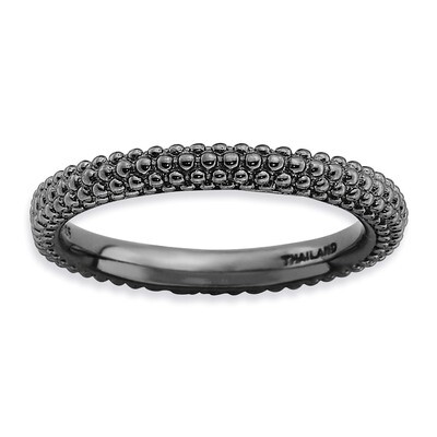 Black-plated Domed Ring - Sterling Silver QSK881, MPN: QSK881, 886774228136
