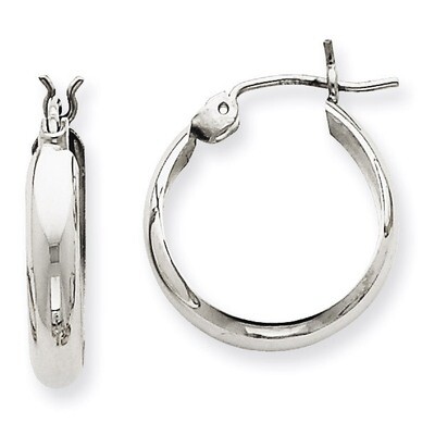Polished 3.5mm Hoop Earrings 14k White Gold TL116, MPN: TL116, 883957291925