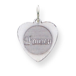 Heart Disc Nameplate 14k White Gold XNA104W, MPN: XNA104W, 191101541018