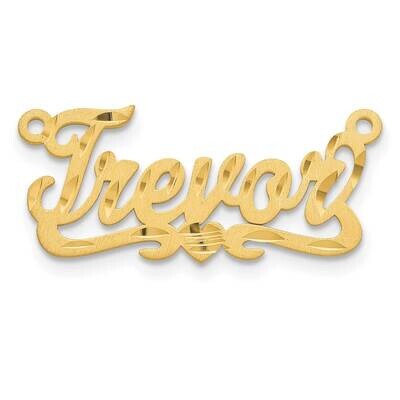 Satin Diamond-Cut Heart Name Plate Sterling Silver Gold-plated XNA189GP, MPN: XNA189GP,