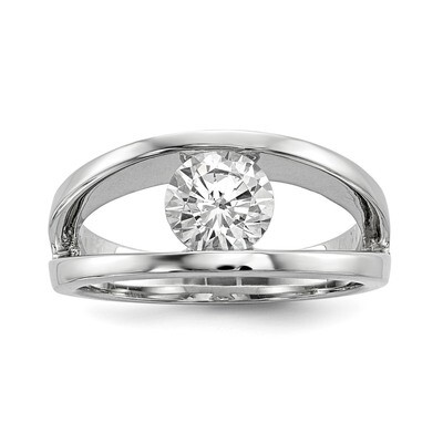 CZ Diamond Ring Sterling Silver Rhodium-plated QR6721, MPN: QR6721,