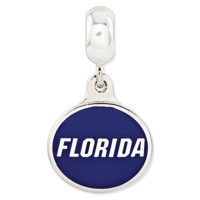 University of Florida Collegiate Enameled Dangle Bead Sterling Silver QRS3081
