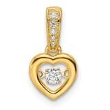 Diamond Polished Heart Dangle Pendant 14k Gold PM8546-009-YA, MPN: PM8546-009-YA,