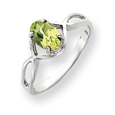 Peridot Ring 14k white Gold 7x5mm Oval Y4645PE, MPN: Y4645PE, 883957566450