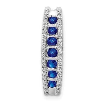 1/5Ct. Diamond &amp; .36 Sapphire Fancy Chain Slide 14k White Gold PM3849-SA-020-WA, MPN: PM3849-SA-020…