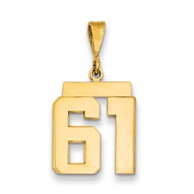 Number 61 Charm 14k Gold Medium Polished MP61, MPN: MP61, 883957135557