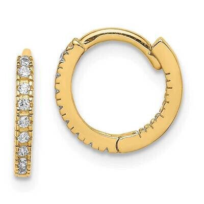 Hinged Hoop Earrings 14k Gold CZ Diamond GK1078 by Madi K, MPN: GK1078, 191101901508