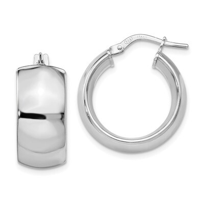 Leslie&#39;s Hoop Earrings Sterling Silver Rhodium-plated HB-QLE1121, MPN: QLE1121, 191101606786