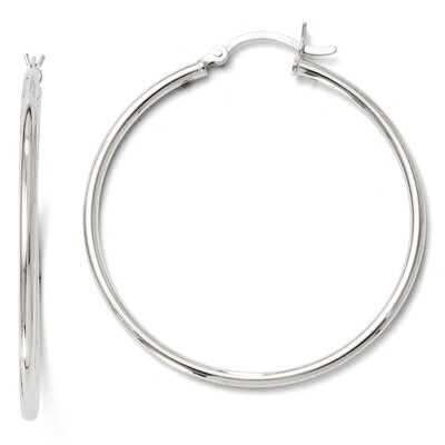 Leslie&#39;s Polished Hinged Hoop Earrings - Sterling Silver HB-VA07, MPN: VA07, 886774569987
