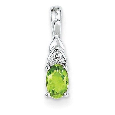Peridot Diamond Pendant 14k White Gold Genuine XBS255, MPN: XBS255, 883957857633