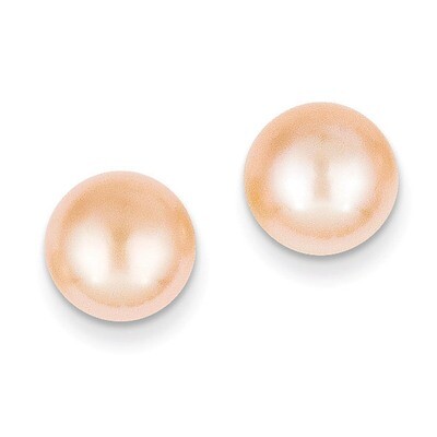 9-10mm Pink Button Cultured Pearl Stud Earrings 14k Gold X90BPI, MPN: X90BPI, 191101433412
