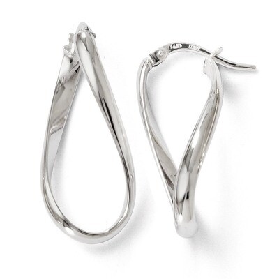 Leslie&#39;s Polished Oval Twisted Hoop Earrings - 14k White Gold HB-LE537, MPN: LE537, 883957023052