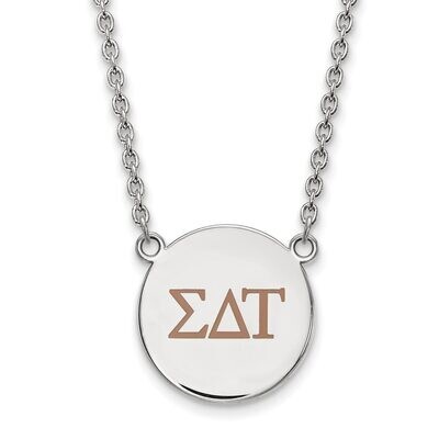 Sigma Delta Tau Small Enameled Pendant with 18 Inch Chain Sterling Silver SS028SDT-18, MPN: SS028SD…