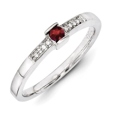 1 Birthstone Family Jewelry Diamond Semi-Set Ring 14k White Gold XMRW42/1, MPN: XMRW42/1, 883957420…