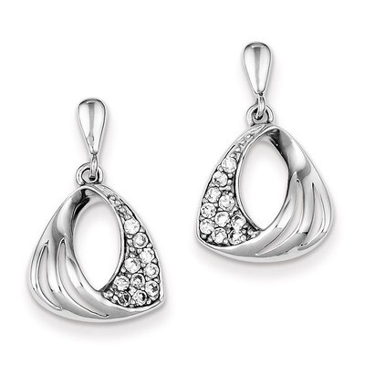 Fancy Post Earrings Sterling Silver Rhodium-plated Diamond QE9185, MPN: QE9185, 883957555485
