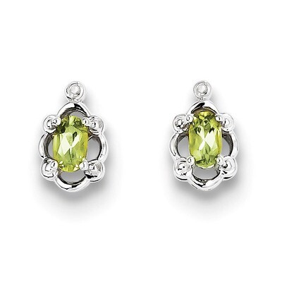 Peridot &amp; Diamond August Earrings Sterling Silver QBE21AUG, MPN: QBE21AUG, 883957500720