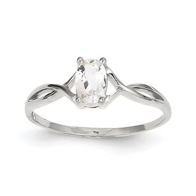 White Topaz Birthstone Ring 14k white Gold XBR423, MPN: XBR423, 191101225956