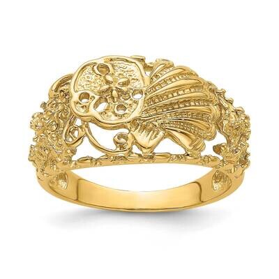 Multi Shell Combination Dome Ring 14k Gold R835, MPN: R835, 196904046388