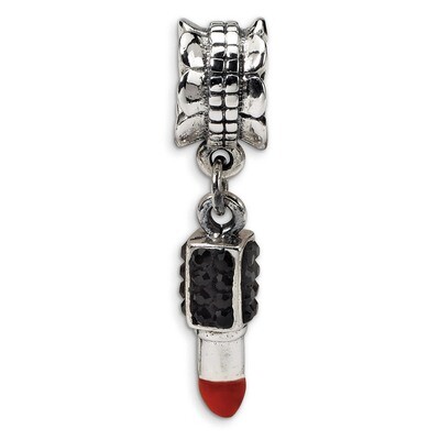 Red Enameled &amp; Swarovski Elements Lipstick Dang - Sterling Silver QRS1136, MPN: QRS1136, 8839572763…