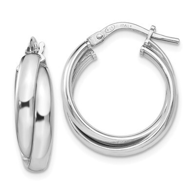 Leslie&#39;s Twisted Hoop Earrings Sterling Silver Polished HB-QLE987, MPN: QLE987, 191101550935