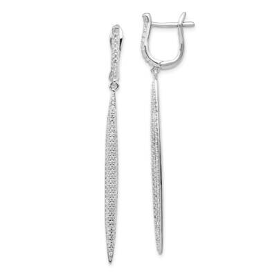 Cz Dangle Bar Leverback Earrings Sterling Silver QE15444, MPN: QE15444, 883957865751
