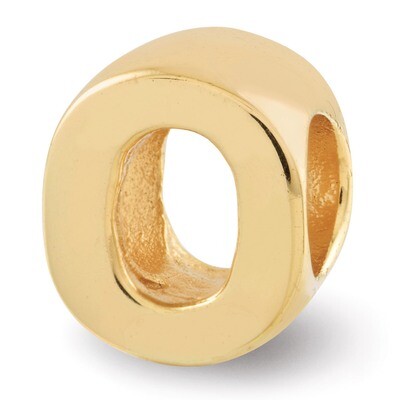 Gold-plated Letter O Bead - Sterling Silver QRS468OGP, MPN: QRS468OGP, 886774992143