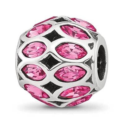 Red CZ Round Bead Sterling Silver QRS4286, MPN: QRS4286,