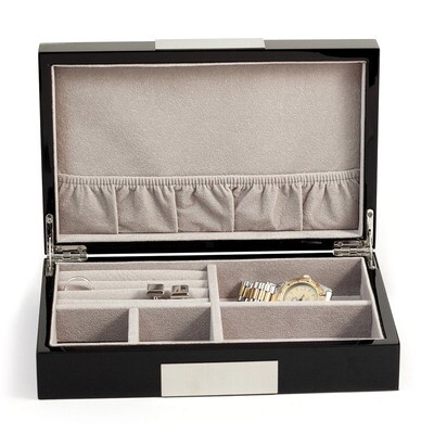 Lacquered Black Wood Valet Box GM8743, MPN: GM8743, 886774613512