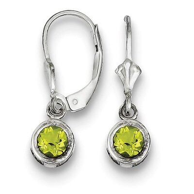 5mm Round Peridot Leverback Earrings Sterling Silver QE2040PE, MPN: QE2040PE, 883957225630
