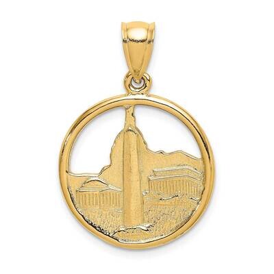 Washington D.C. Skyline In Frame Charm 14k Gold 3-D K7231, MPN: K7231, 637218063901