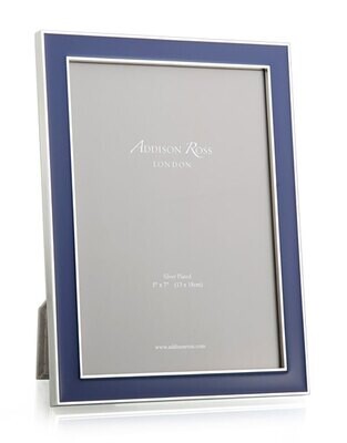 Addison Ross Navy Blue Enamel Picture Frame 5 x 7 Inch Silver-plated FR1170, MPN: FR1170, UPC/EAN: …