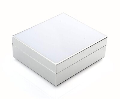 Addison Ross 4 Inch White &amp; Silver Box Silver BX1010, MPN: BX1010, UPC/EAN: 5024043188490