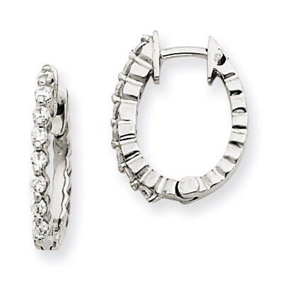 Diamond Hinged Hoop Earrings 14k White Gold XE1333AAA, MPN: XE1333AAA, 883957091006