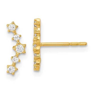 Fancy CZ Diamond Post Earrings 14k Gold Polished YE2069, MPN: YE2069, 191101786587