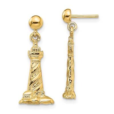 Cape Hatteras Lighthouse Earrings 14k Gold 3-D TE826, MPN: TE826, 637218062867