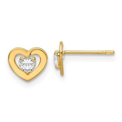 CZ Diamond Post Earrings 14k Gold YE2031, MPN: YE2031, 716838360055