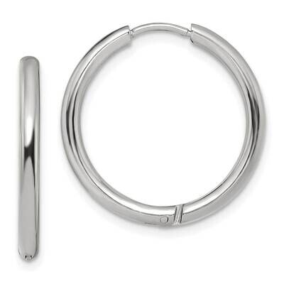 2.5mm Hinged Hoop Earrings Stainless Steel Polished SRE1443, MPN: SRE1443, 191101866609