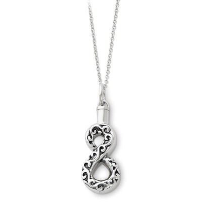Infinity Remembrance Ash Holder 18 Inch Necklace Sterling Silver Antiqued QSX176, MPN: QSX176, 8839…