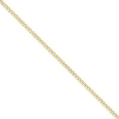 8 Inch 5.25mm Semi-solid Pave Figaro Chain 14k Gold &amp; Rhodium PWC120-8, MPN: PWC120-8, 191101833632