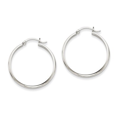 Polished Hoop Earring 14k White Gold TC651, MPN: TC651, 883957290225