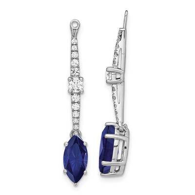 Created Blue Sapphire Earring Enhancers 14k White Gold Lab Grown Diamond EM7510-CSA-050-WLG, MPN: E…