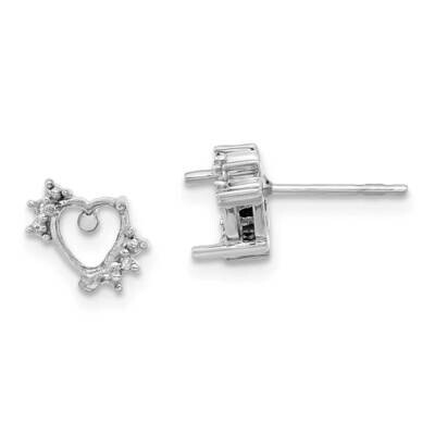 10k Gold Heart Shape Diamond Semi-Mount Earrings EXS1322/SEMI-0WS53