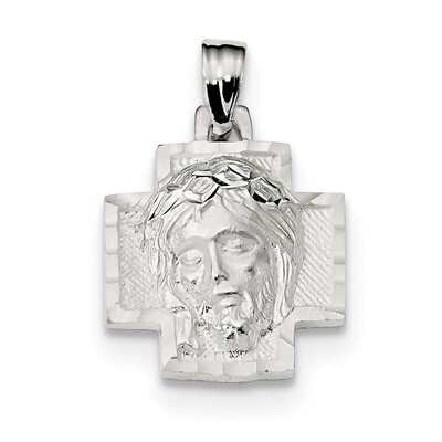 Diamond-cut Satin &amp; Polished Ecce Homo Medal Pendant Sterling Silver QC9137, MPN: QC9137, 883957970…