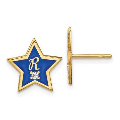 Initial Epoxied Star with Diamond Post Earrings 14k Gold XNA1163Y, MPN: XNA1163Y,