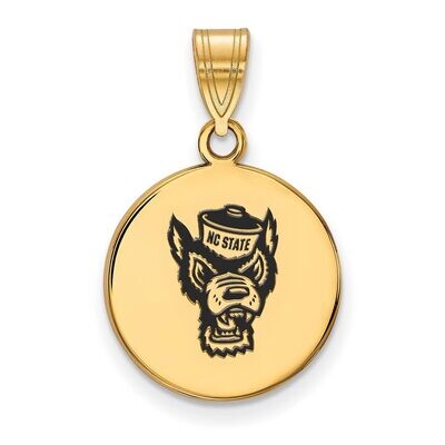 North Carolina State University Medium Enamel Disc Pendant Gold-plated Silver GP073NCS, MPN: GP073N…