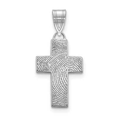 Small Fingerprint Cross Charm 10k White Gold 10XNA1087W, MPN: 10XNA1087W,