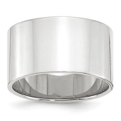 12mm Lightweight Flat Band 10k White Gold WFLL120 Engravable, MPN: WFLL120, 886774465838