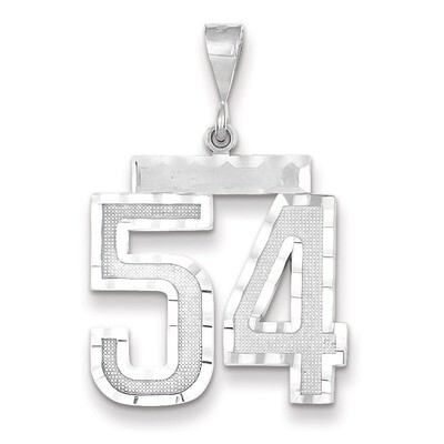Number 54 Charm 14k white Gold Large Diamond -cut WLN54, MPN: WLN54, 883957124308
