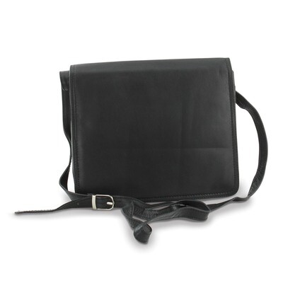 Black Leather Medium Organizer Crossbody Bag GM20675, MPN: GM20675,